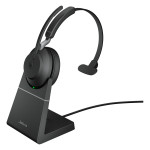 Jabra Evolve2 65 Mono MS + polnilna postaja + povezava 380a, črne barv