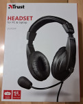 nove, nerabljene naglavne slušalke z mikrofonom, črne, Trust