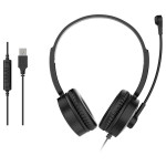 Stereo slušalke Equip z micro USB-A 2,00 m, črne barve