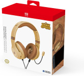 Hori Animal Crossing Wood Brown žične slušalke z mikrofonom rjave barv
