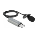 USB lavalier mikrofon, vsesmerni, 24-bitni/192 kHz, s sponko in 3,5 mm