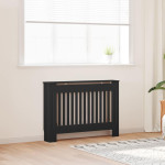 vidaXL Pokrov za radiator črn 112x19x81,5 cm inženirski les