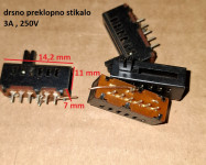DRSNA STIKALA PREKLOPNIKI 1/6 3A 250V 20X = 15 eur