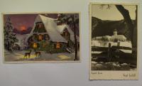 Božič, novo leto, razglednice, voščilnice, Maksim Gaspari, 1920-1962