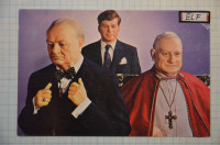 Razglednica - portreti CHURCHILL, KENNEDY, papež JOHN XXIII