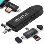 3v1 SD microSD čitalec pomnilniških kartic USB 2.0 C-tape