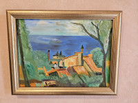 Reprodukcija, olje na platnu, L'Estaque aux toits rouges, Paul Cézanne