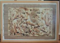 Reprodukcija stare egipčanske slike na pravem papirusu