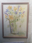 SLIKA akvarel v lepem okvirju s steklom 32 x 43 cm