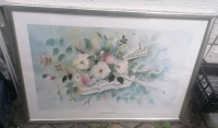 SLIKA akvarel v lepem širokem okvirju s steklom 67 x 97,5 cm
