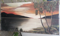 SLIKA na lesonitu brez okvirja in stekla 89 x 46 cm