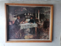SLIKA v lepem debelem okvirju s steklom 34 x 28 cm