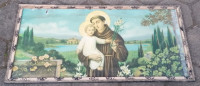 SLIKA v poškodovanem okvirju s steklom 80 x 38 cm