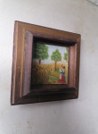 SLIKA v širokem debelem okvirju s steklom 13,5 x 13,5 cm