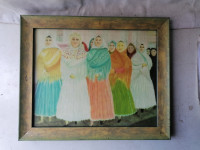 SLIKA v širokem okvirju s steklom 38 x 31 cm
