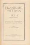 Planinski vestnik, 1928, glasilo Slovenskega planinskega društva