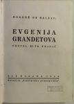 Evgenija Grandetova / Honoré de Balzac ; 1935