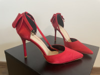 Elegantni stiletto čevlji 39, za svečane priložnosti, rdeči