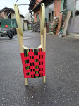 Otroske krivljene sani s platnom 110 cm