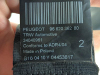 9682036280 CINTURA DI SICUREZZA POSTERIORE SINISTRA PEUGEOT 3008 2.0 D
