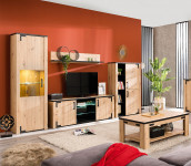 Dnevno sobni sestav Almeria Barva artisan hrast, črna / NOVO