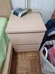 IKEA MALM - predalnik z 2 predaloma, beljen hrastov furnir, 40 x 55 cm