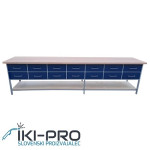 Delovna miza 350x70 cm, 14 predalov