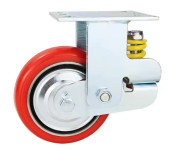 Pocinkano vzmetno dušilno vrtljivo kolo z zavoro, poliuretan, 2 kos