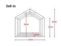 ŠOTOR SKLADIŠČNI 3m x (4,6)m; PVC 500g/m²