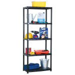 vidaXL 5-nadstropna polica črna 71x38x170 cm plastika