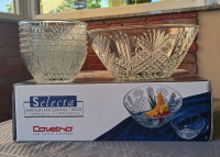 Set steklenih skledic za solato // retro