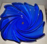 Skleda 32 x 28 cm, Arcoroc Hamburg, modro steklo