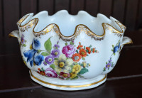 Starinska / vintage porcelanska skleda s cvetlicami, 22 x 19 x 11 cm