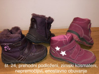 Prehodni in zimski škornji za deklico št. 24