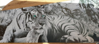 Slika tigra - črnobelo razen oči