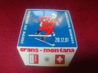 vintage nalepka SP alpsko smučanje, Crans montana, smuk, 20.12.1981