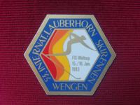 vintage nalepka Wengen, alpsko smučanje, svetovni pokal, 1983