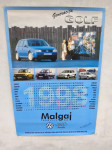 VW golf generacija 1998 koledar-plakat