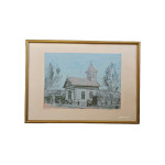 (10672) Črtomir Frelih; grafika; " Gasilski dom"; 51 cm x 37 cm