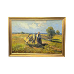 (14758) N/A; olje na platnu; "Dekla na polju"; 87 cm x 61 cm