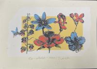 (7247) Cveto Zlate grafika Cvetje in čebela 23,40 x 17,70 cm