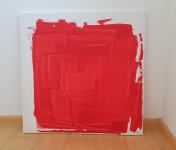Akril na platno 50 x 50 cm "Diving into red 1"