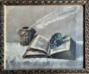 Antonín Černoušek - olje na kartonu