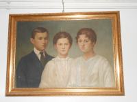 družinska slika na platnu stara