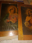 dve starinski sliki v okvirju 70 cm x 50 cm, pobožna, cerkvena