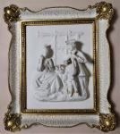 dvorna čajanka z lutnjo - reliefna slika