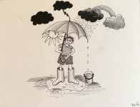 Fojž A. Zorman, Pod dežnikom, ilustracija