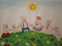 Ilustracija iz slikanice Pleši, pleši črni kos