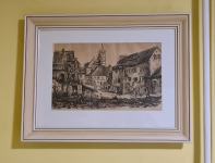 Vladimir LAMUT - slika Novo mesto 1950, slovenski Van Gogh