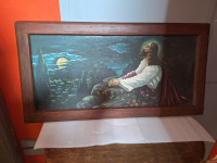 Jezus na Oljčni gori, olje na platnu 108x57cm